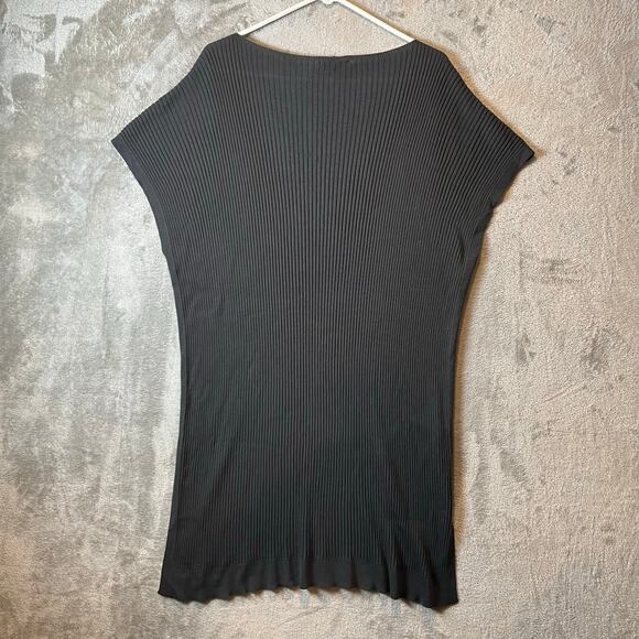 Eileen Fisher Ribbed Sweater Dress Tencel Boat Neck Cap Sleeve Pullover Gray 3X - Picture 4 of 7